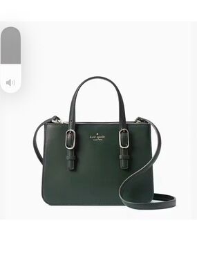 kate spade Dark Green Leather Top-Handle Satchel with Crossbody Strap